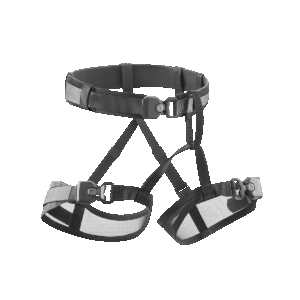 edelrid tactical harness with leg loops in black front