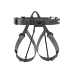 Petzl Pandion Steel tactical sit harness back photo in black featuring color-coded leg loops and steel DOUBLEBACK waist belt buckle